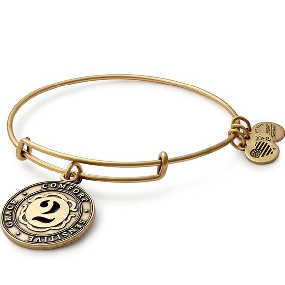 ALEX + ANI Number 2 Charm Bangle Bracelet | Grace, Comfort, and Sensitive - Picture 1 of 7